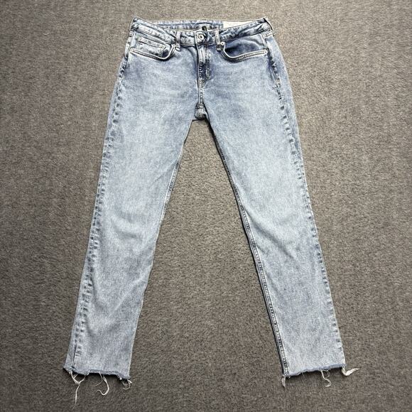 Rag & Bone Dre Low Rise Slim Boyfriend Jeans Womens 26 (30x29) Blue Stretch - Picture 1 of 9